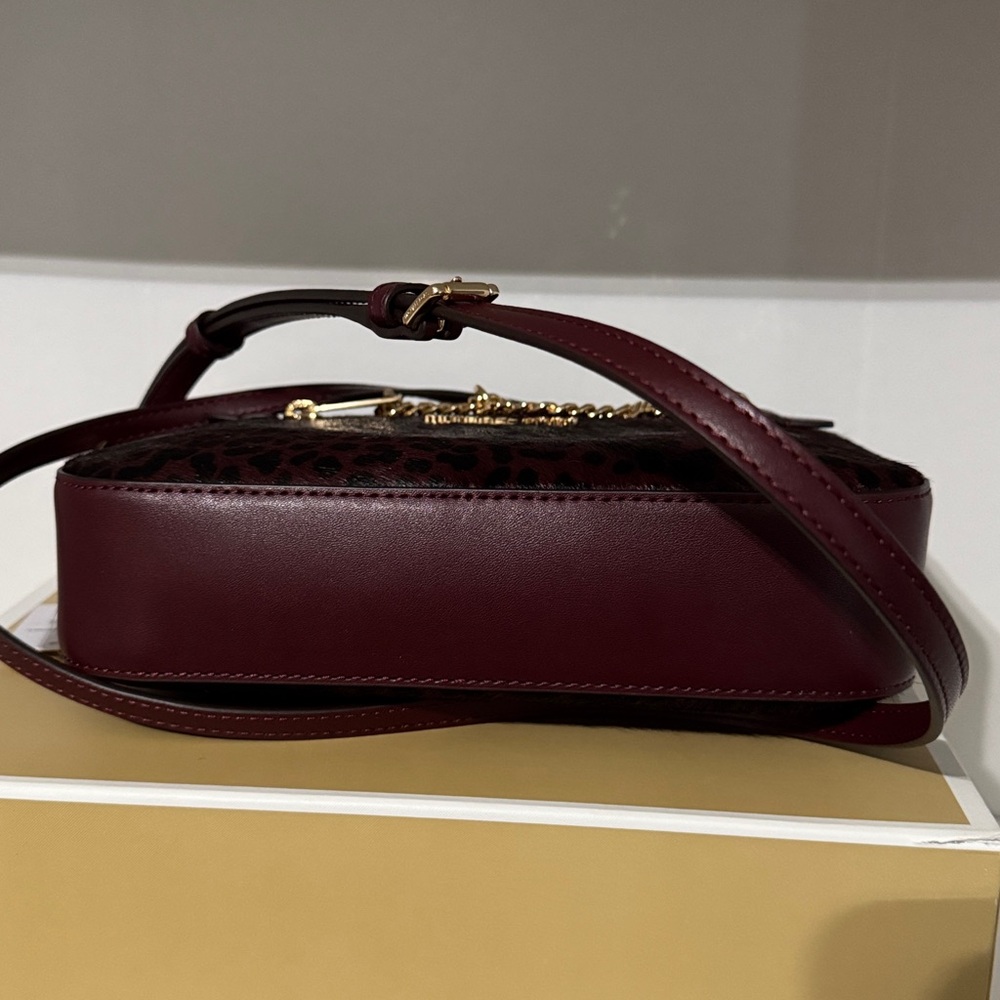 Michael Kors Dark Red / burgundy/ oxblood jet set Animal Print Crossbody Bag - Picture 15 of 16